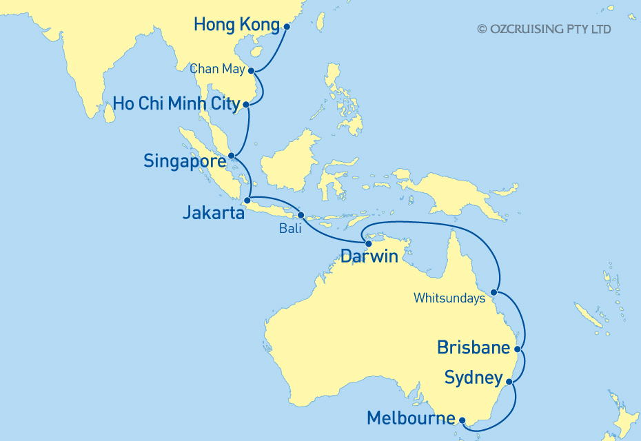 Queen Elizabeth Hong Kong to Melbourne - Ozcruising.com.au