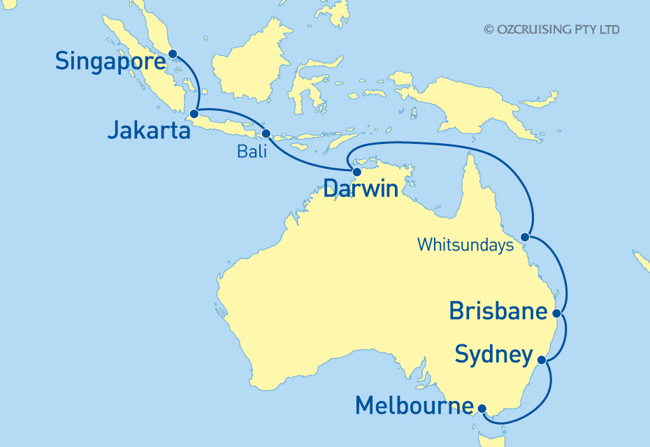 Queen Elizabeth Singapore to Melbourne - Ozcruising.com.au