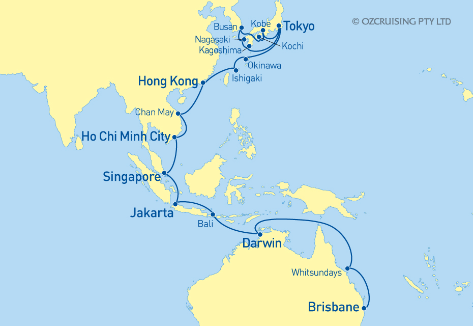 Queen Elizabeth Tokyo to Brisbane - Cruises.com.au
