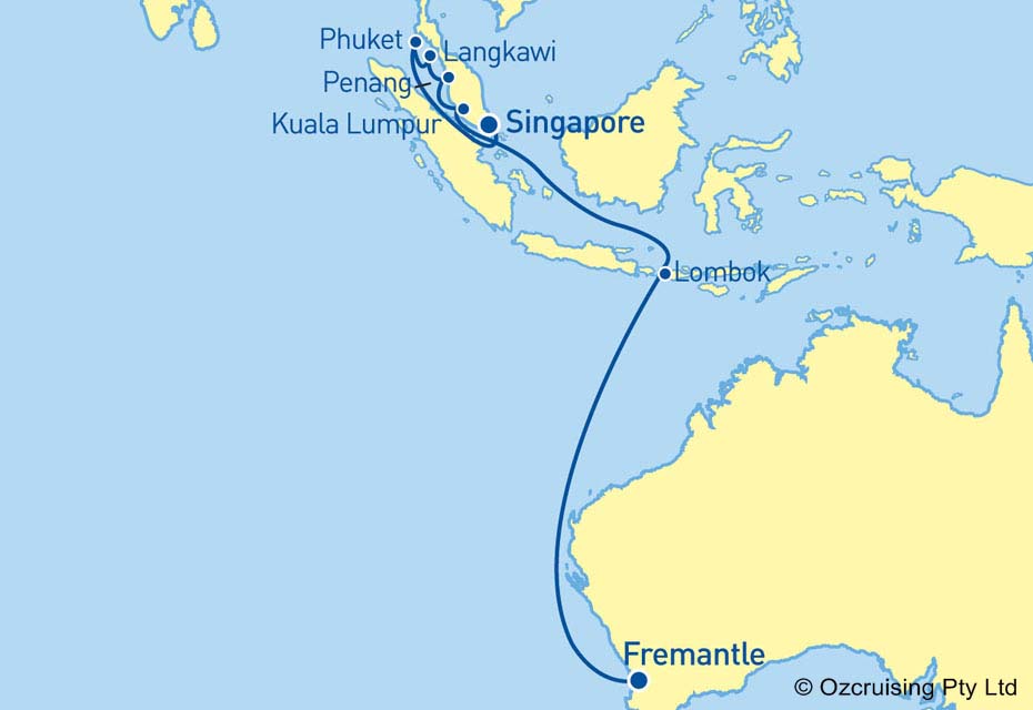12 Night FremantleSingapore Cruise on the Sea Princess PCC103