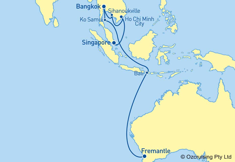 Sun Princess Singapore to Fremantle - Ozcruising.com.au