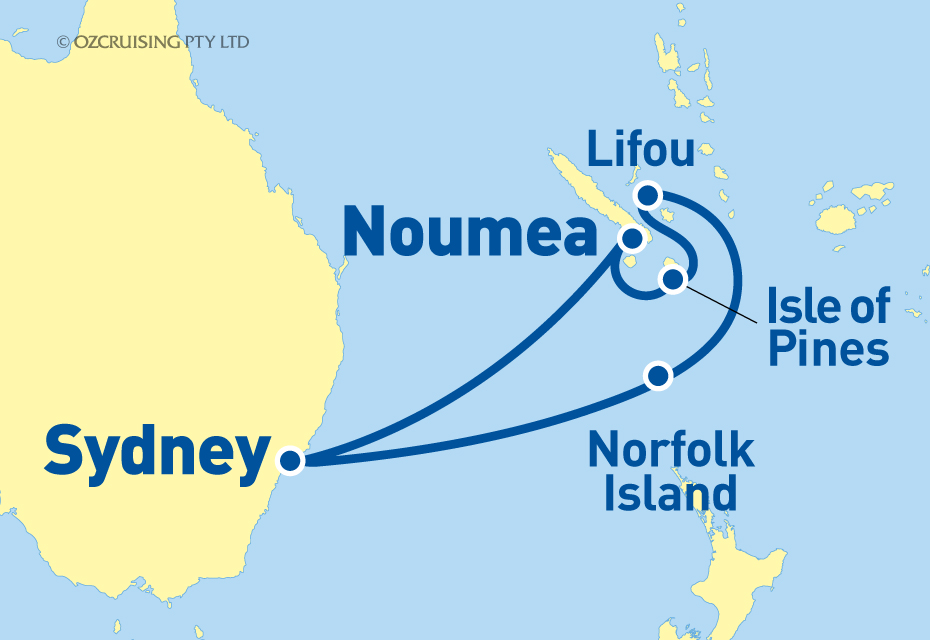 Pacific Aria Norfolk Island & South Pacific - Ozcruising.com.au