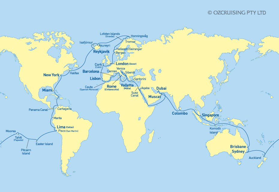Sea Princess World Cruise - Ozcruising.com.au