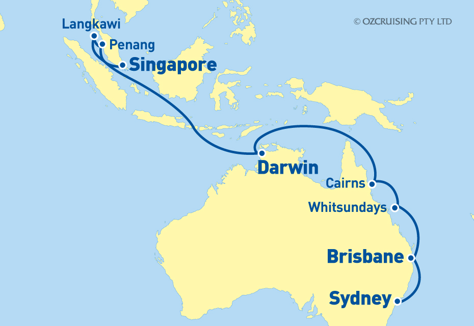 Pacific Adventure Singapore to Sydney - Ozcruising.com.au