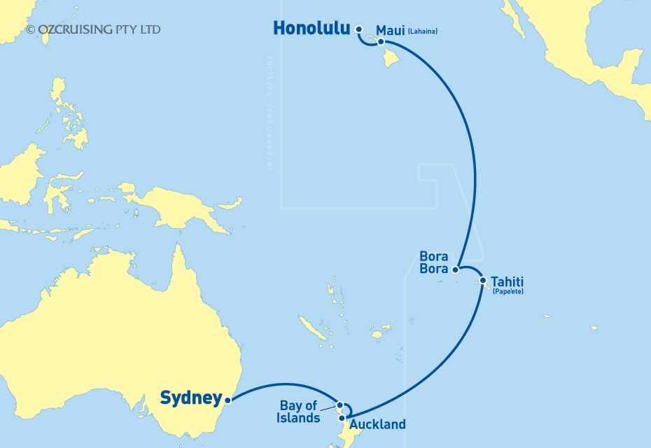 Celebrity Solstice Honolulu to Sydney - Ozcruising.com.au