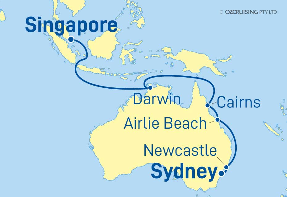 Celebrity Eclipse Singapore to Sydney - Ozcruising.com.au