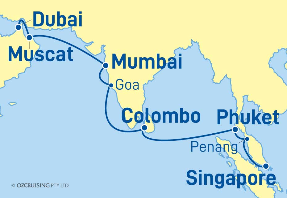 15 Night Singapore to Dubai Cruise on the Celebrity Constellation