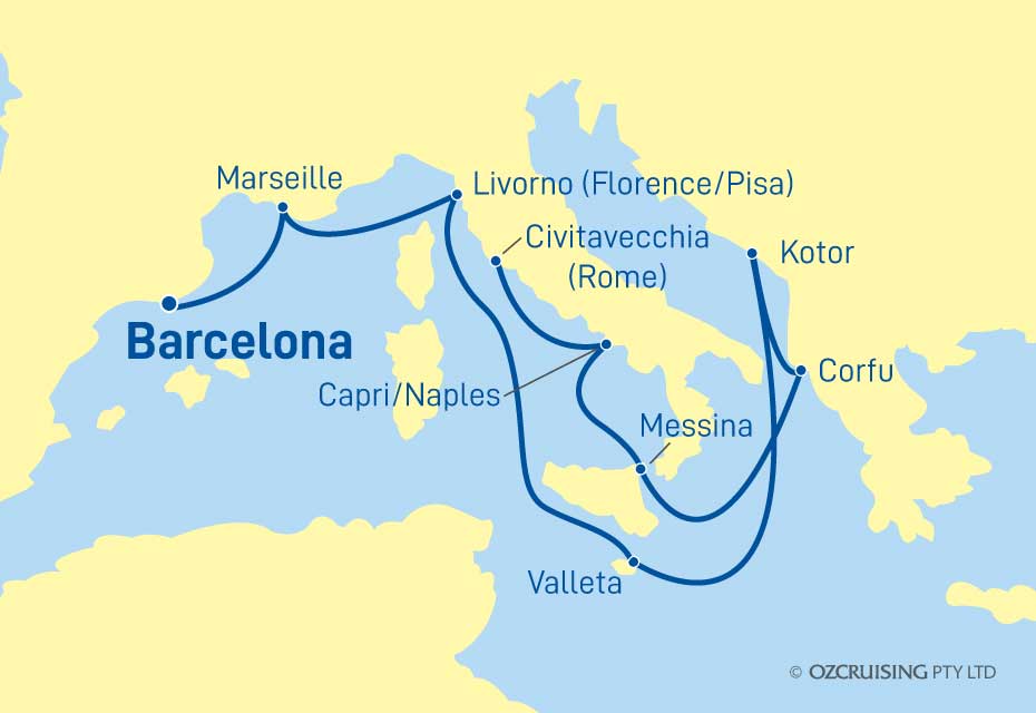 11 Night Italy, Malta, Croatia & Greece Cruise on the Regal Princess