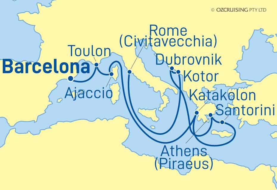 11 Night Rome to Barcelona Cruise on the Enchanted Princess - PCN056 ...