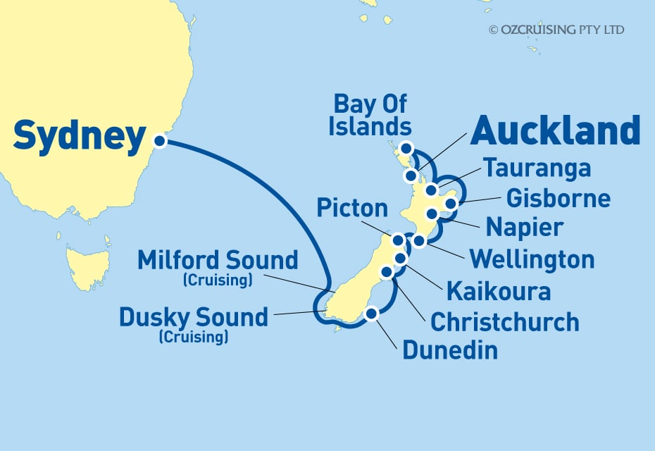Azamara Pursuit Sydney to Auckland - Ozcruising.com.au