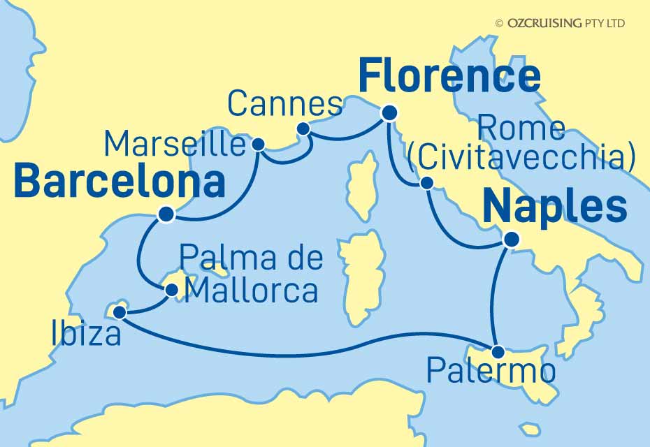 12 Night France, Italy and Spain Cruise on the Celebrity Infinity