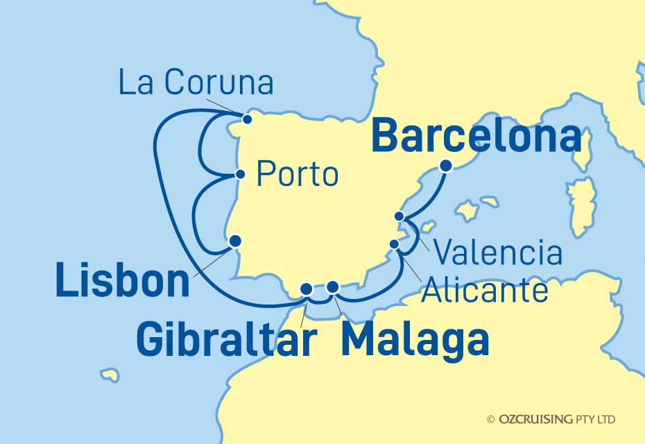 10 Night Lisbon to Barcelona Cruise on the Celebrity Infinity