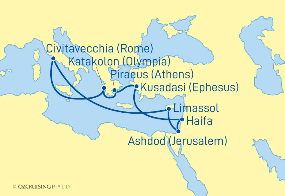 cruises israel to greece