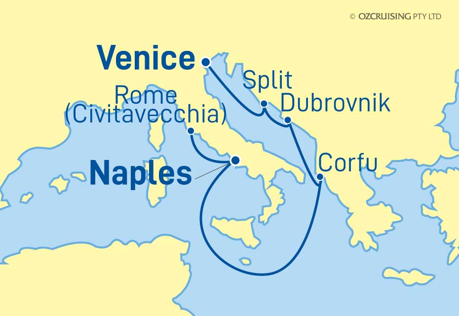 7 Night Croatia, Greece and Italy Cruise on the Celebrity Infinity