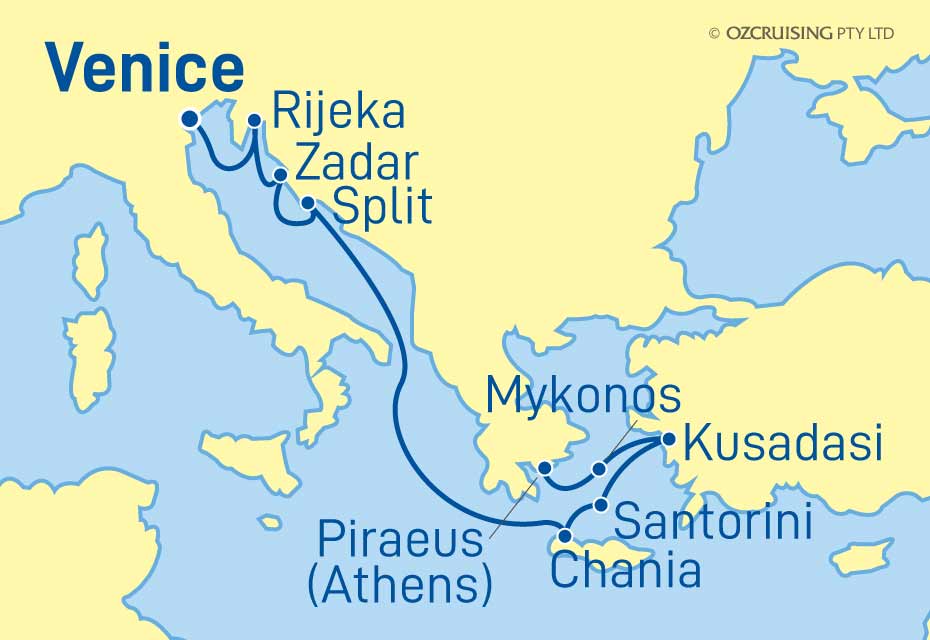 10 Night Venice to Athens Cruise on the Celebrity Constellation