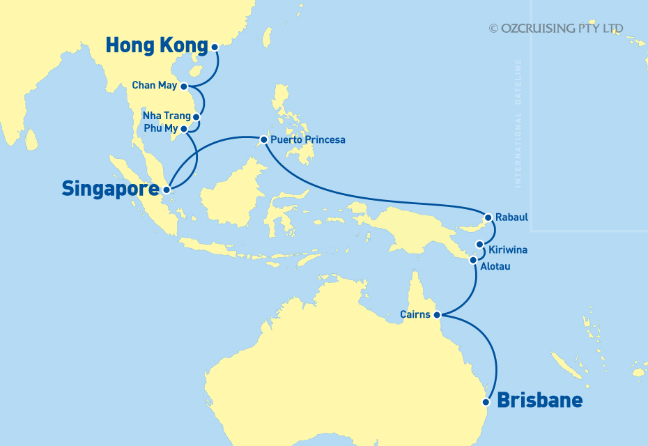 Queen Elizabeth Brisbane to Hong Kong - Ozcruising.com.au