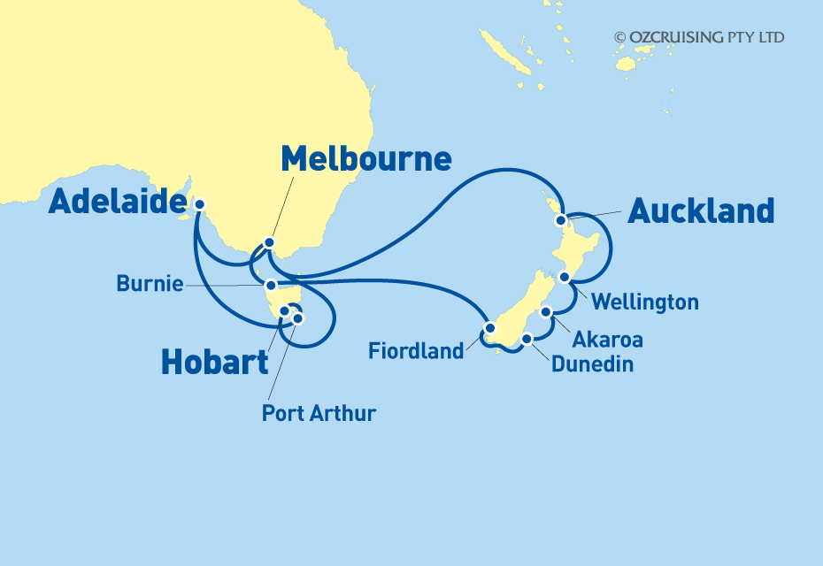 Queen Elizabeth Tasmania and New Zealand - Ozcruising.com.au