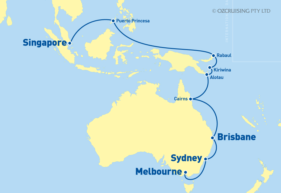 Queen Elizabeth Melbourne to Singapore - Ozcruising.com.au