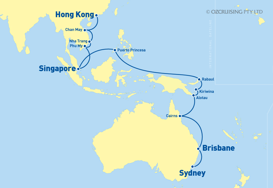 Queen Elizabeth Sydney to Hong Kong - Ozcruising.com.au