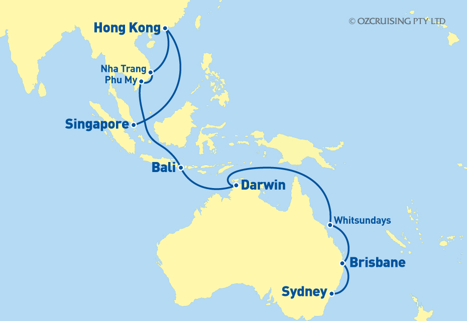 25 Night Sydney to Singapore Cruise on the Queen Victoria QV107C
