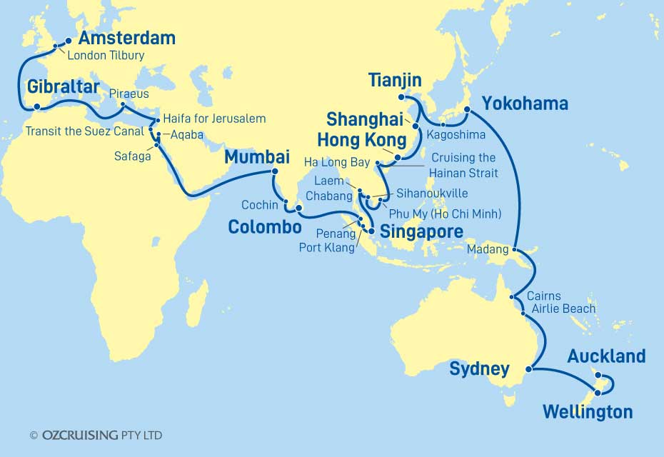 Columbus Auckland to Amsterdam - Cruises.com.au