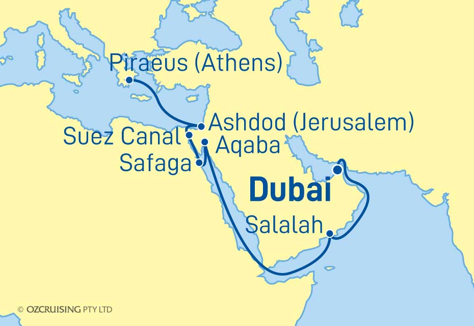Azamara Pursuit Athens to Dubai - Cruises.com.au