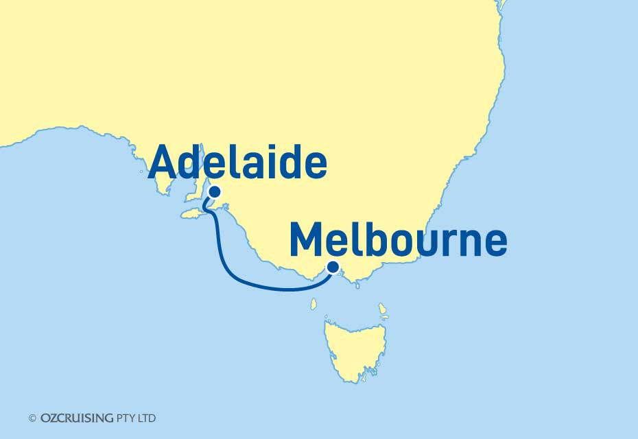 Grand Princess Adelaide to Melbourne - Ozcruising.com.au