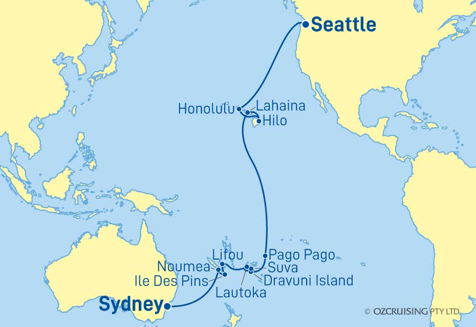 ms Oosterdam Seattle to Sydney - Cruises.com.au