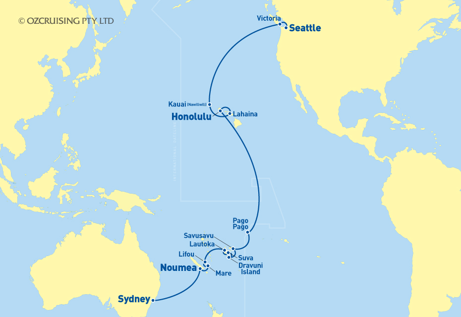 ms Oosterdam Sydney to Seattle - Cruises.com.au