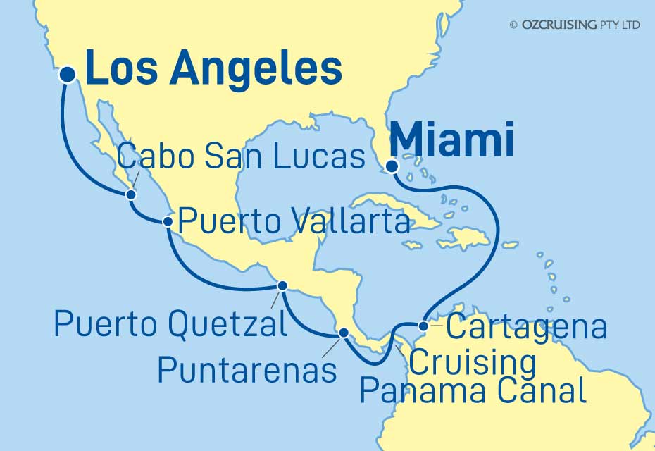 Azamara Journey Miami to Los Angeles - Ozcruising.com.au