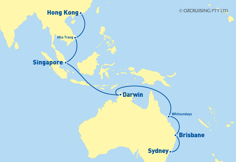 Voyager Of The Seas Hong Kong to Sydney - Ozcruising.com.au