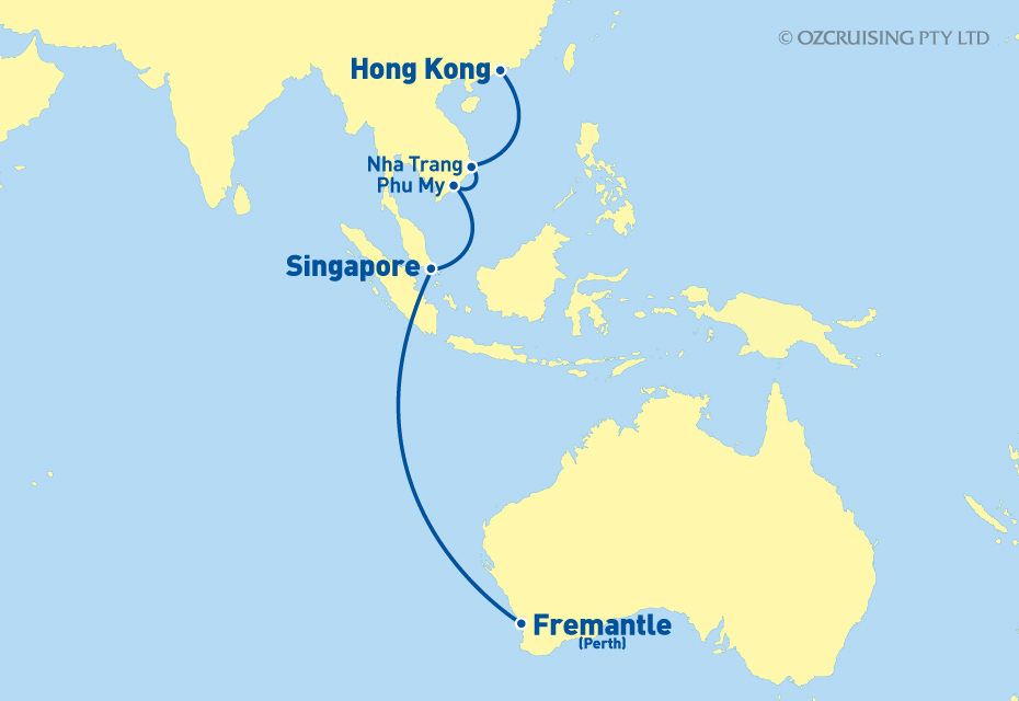 Majestic Princess Fremantle to Hong Kong - Ozcruising.com.au