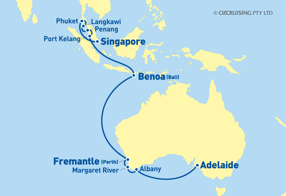 Sea Princess Singapore to Adelaide - Cruises.com.au