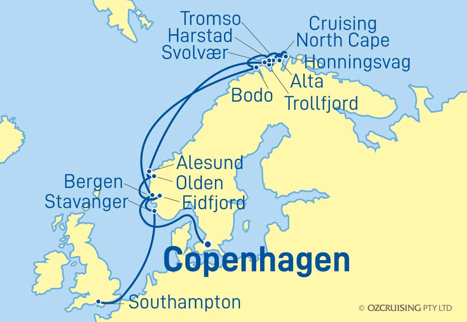 Azamara Quest Southampton to Copenhagen - Ozcruising.com.au