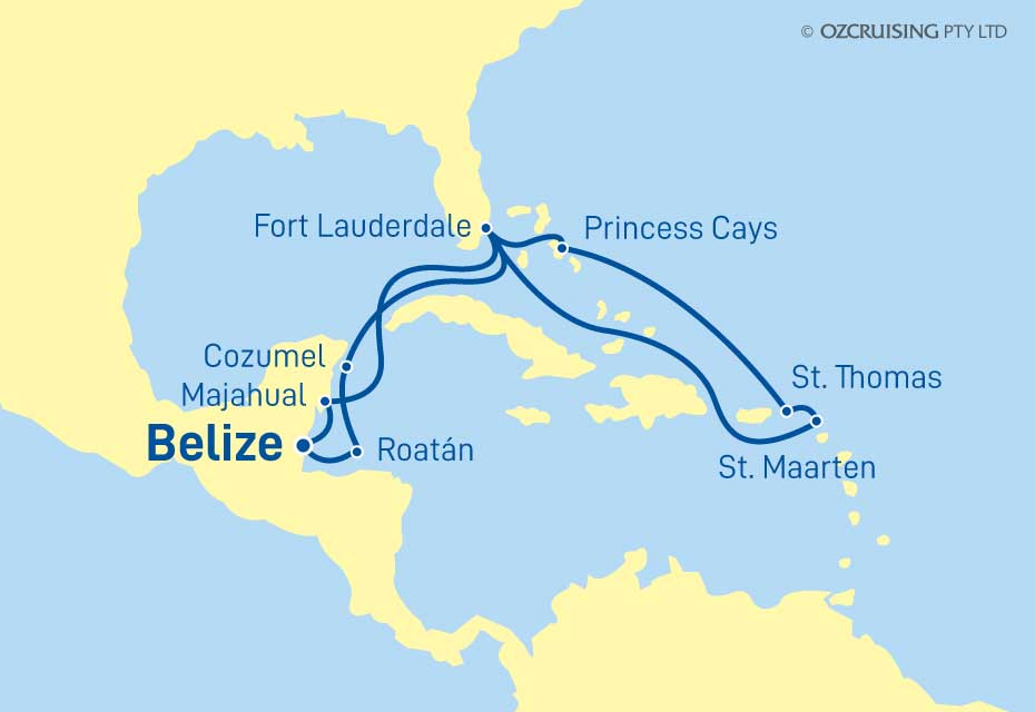 Sky Princess Caribbean, Mexico and Belize - Cruises.com.au