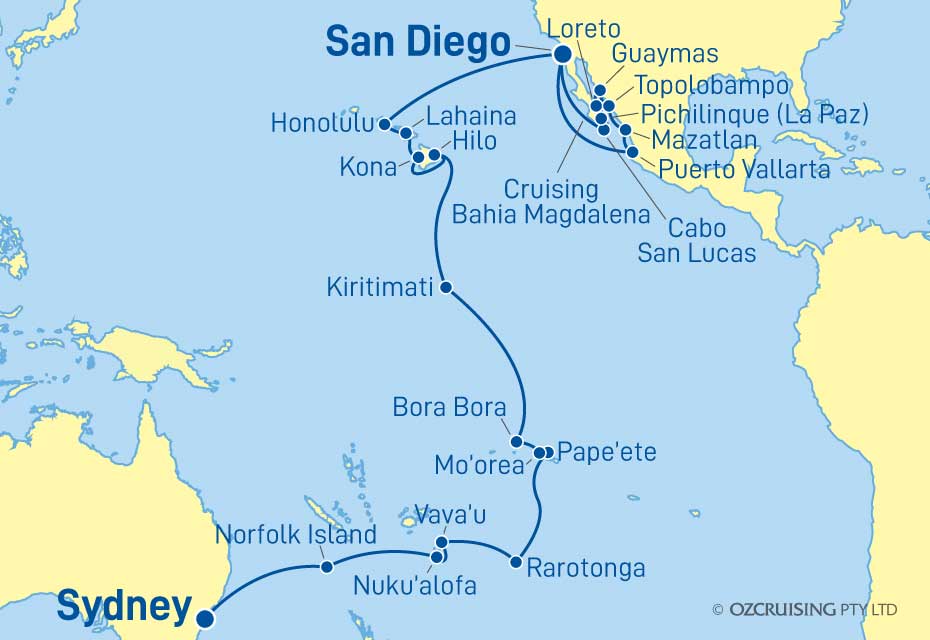 ms Maasdam San Diego to Sydney - Cruises.com.au