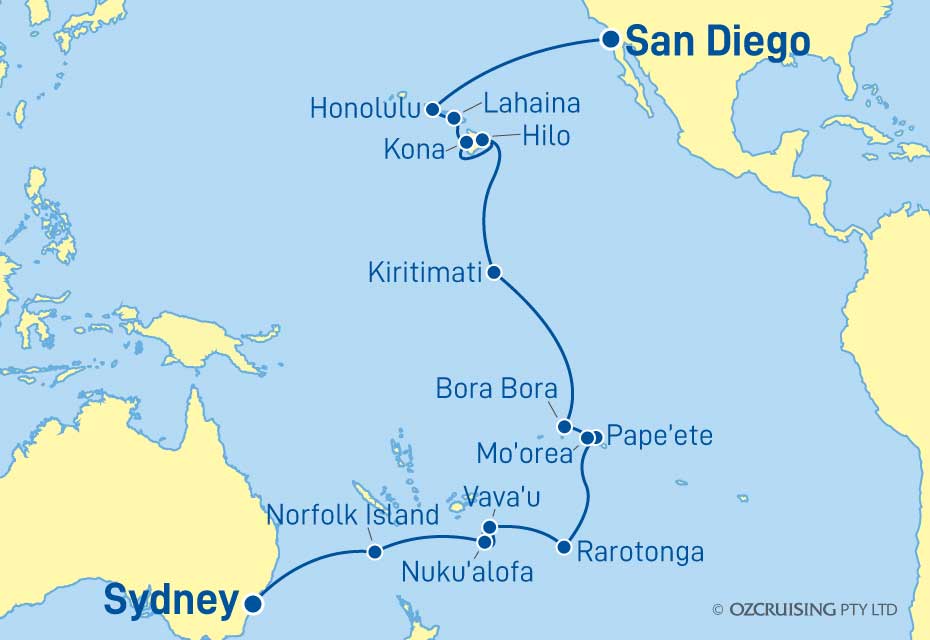 ms Oosterdam San Diego to Sydney - Cruises.com.au