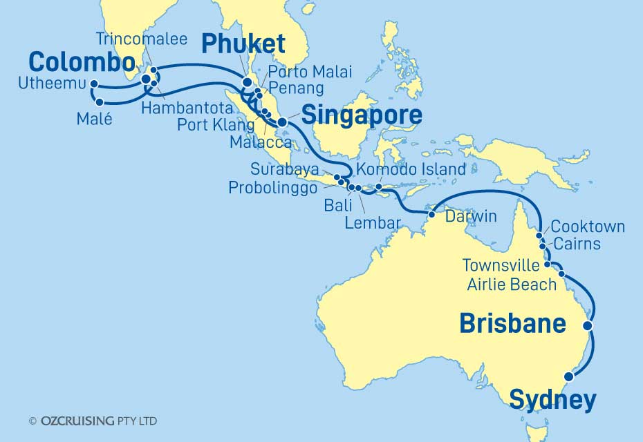 40 Night Sydney to Singapore Cruise on the ms Maasdam HM110A