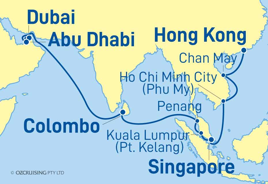 Queen Mary 2 Hong Kong to Dubai - Ozcruising.com.au