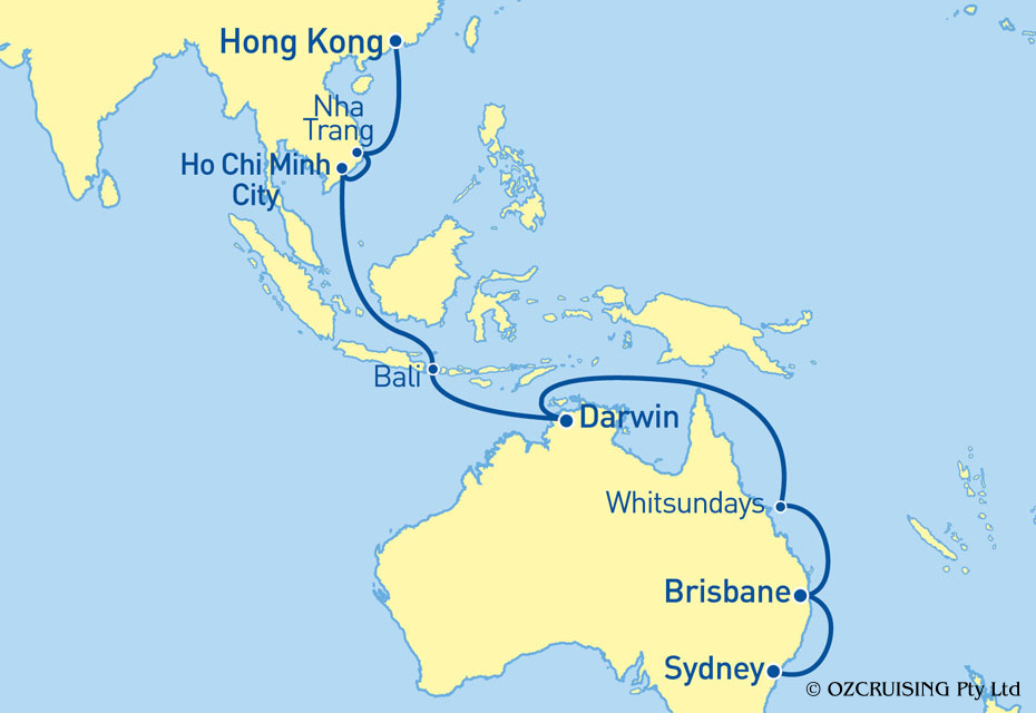 Queen Victoria Sydney to Hong Kong - Ozcruising.com.au