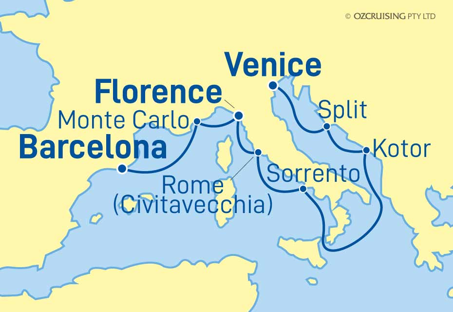 Azamara Journey Venice to Barcelona - Ozcruising.com.au