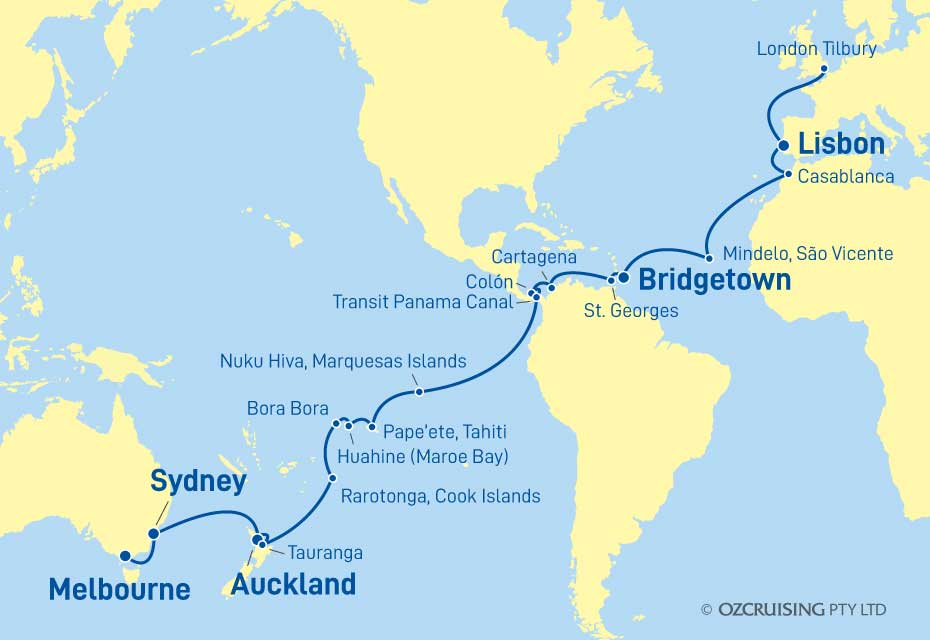Vasco da Gama Tilbury to Melbourne - Ozcruising.com.au