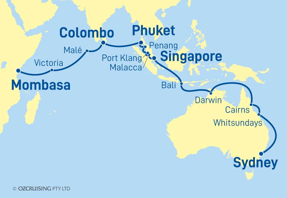 Columbus Sydney To Mombasa - Ozcruising.com.au