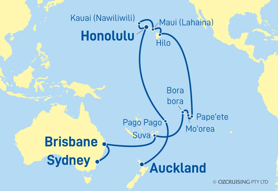 Sun Princess Hawaii, Tahiti and South Pacific - Ozcruising.com.au