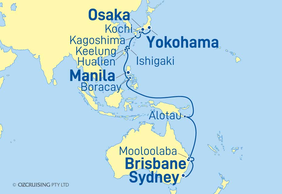 Pacific Princess Sydney to Yokohama - Ozcruising.com.au