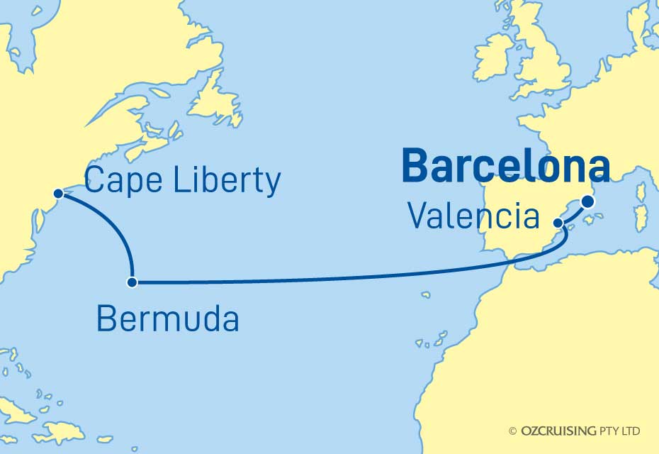 Vision Of The Seas Barcelona to Cape Liberty - Ozcruising.com.au