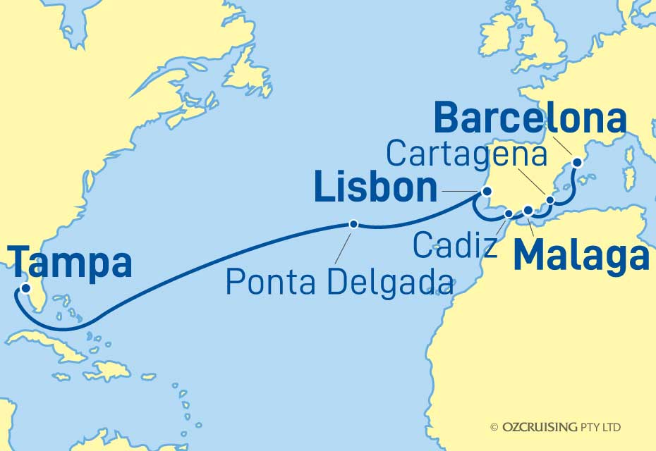 Celebrity Constellation Barcelona to Tampa - Cruises.com.au