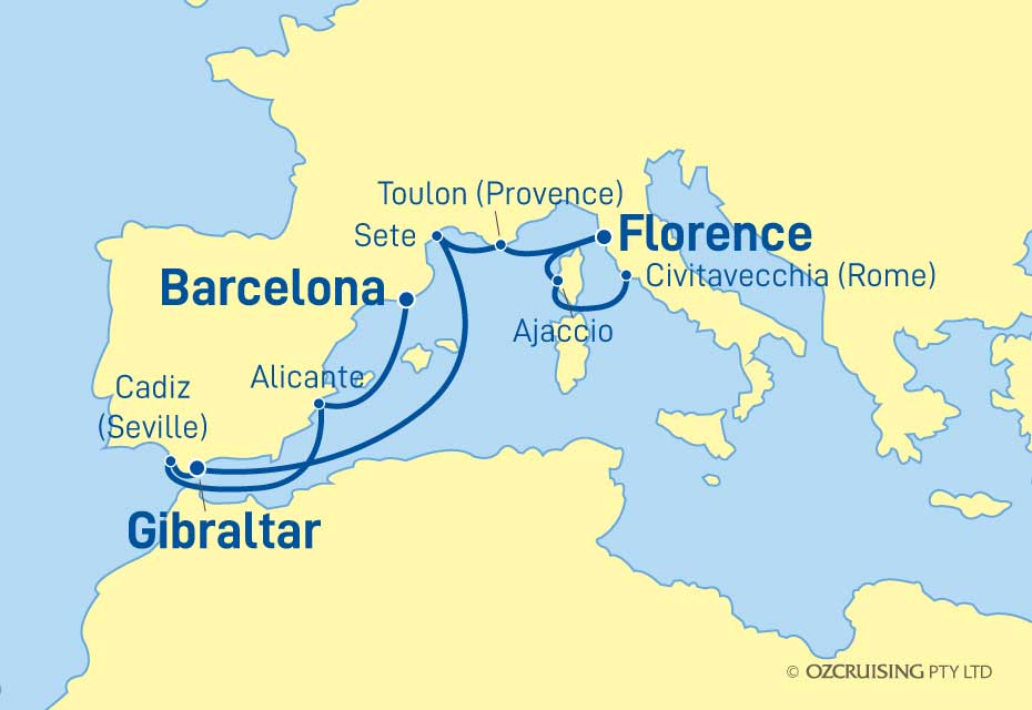 10 Night Barcelona to Rome Cruise on the Celebrity Apex CC20
