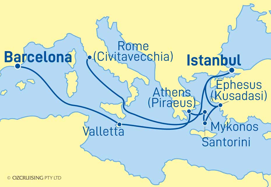 Celebrity Apex Rome to Barcelona - Ozcruising.com.au