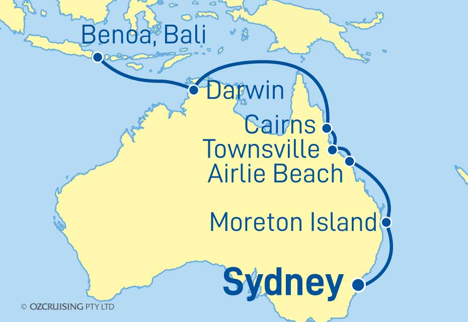 Seabourn Encore Bali to Sydney - Ozcruising.com.au